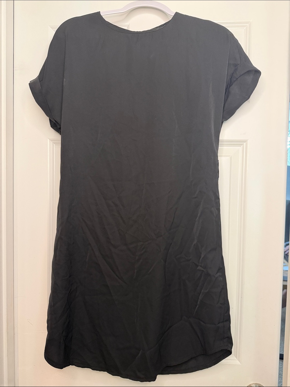 Classic Black Women's Short-Sleeve Tunic Dress